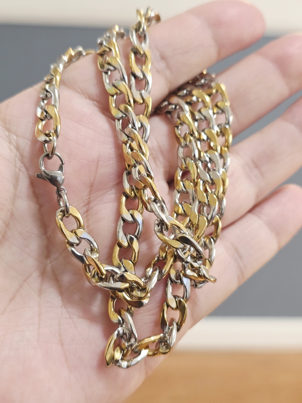 Two-Tone Stainless Steal Man Chain Necklace
